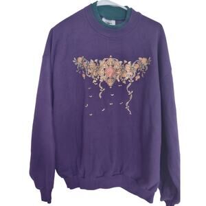 VTG‎ Gopher Sport Purple Double Collar Sweatshirt XL Cottage Grandmacore Casual